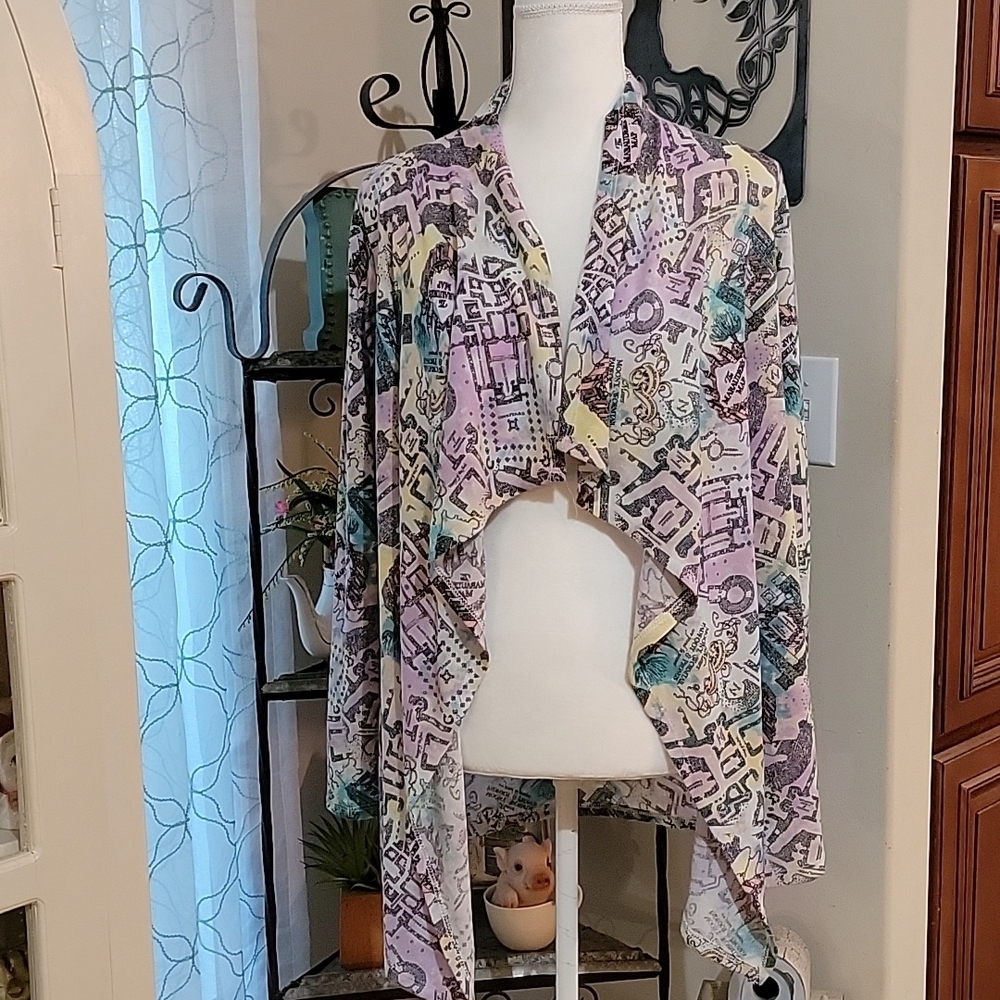 Harry Potter Marader's Map Open Front Cardigan Size Small NWT
